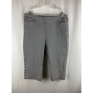 EUC Chico's Women's Size 3 / XL Capri Pants Cropped Black White Check Gingham